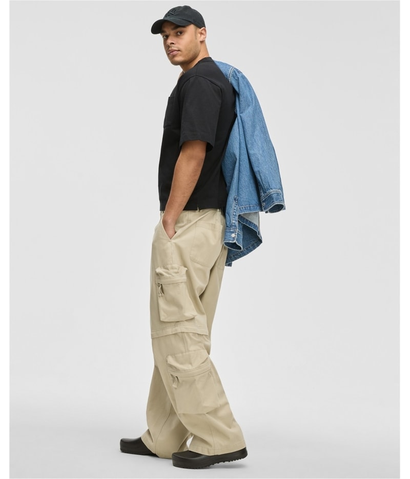 Mode Of One Mens Relaxed-Fit Twill Straight Leg Relaxed Convertible Cargo Casual Pants