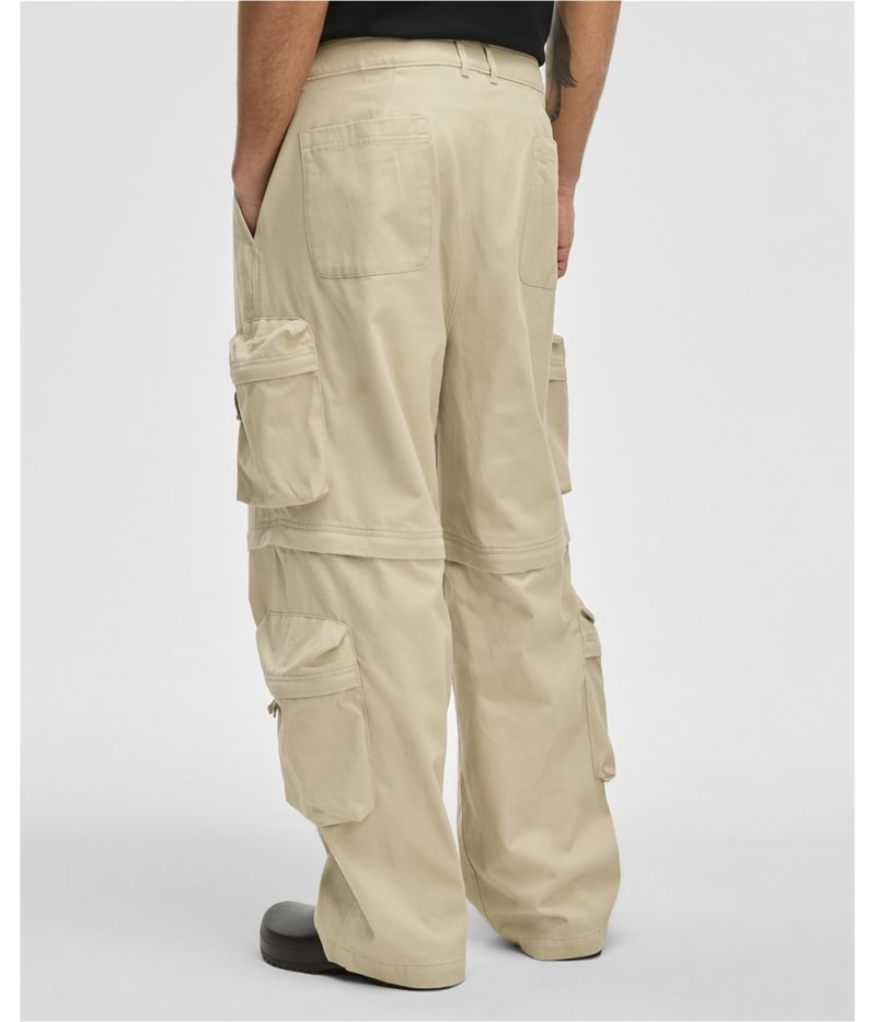 Mode Of One Mens Relaxed-Fit Twill Straight Leg Relaxed Convertible Cargo Casual Pants