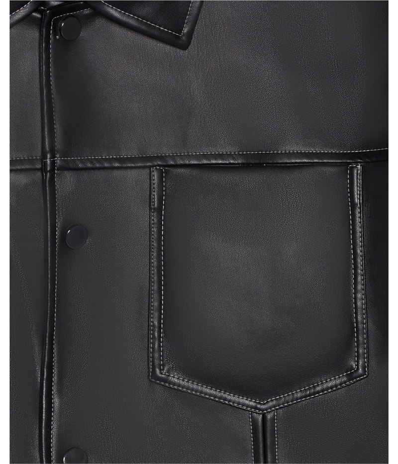 Mode Of One Mens Relaxed Faux-Leather Jacket