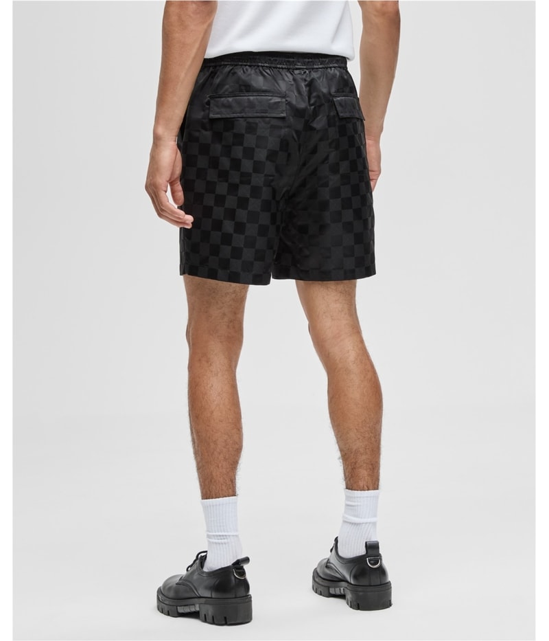 Mode Of One Mens Check Jacquard Casual Walking Shorts