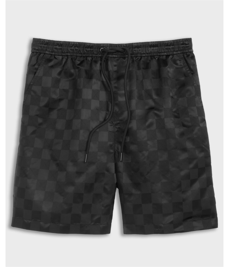 Mode Of One Mens Check Jacquard Casual Walking Shorts