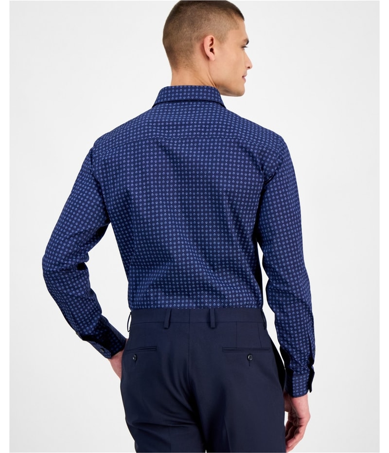 Alfani Mens Slim-Fit Round Dot Button Down Dress Shirt