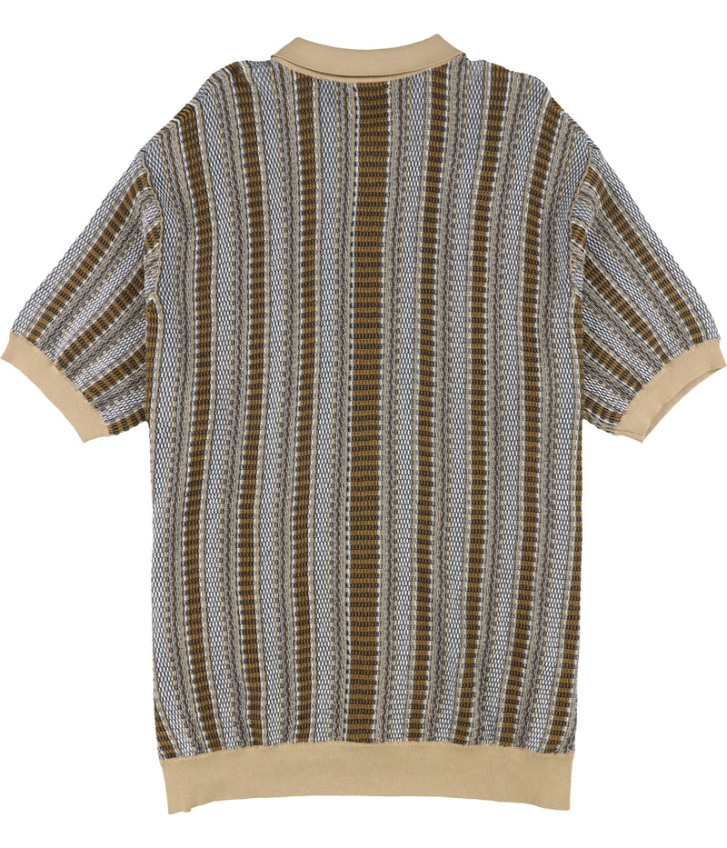 Ben Sherman Mens Textured Stripe Knitted Button Up Shirt, image 2 of 2