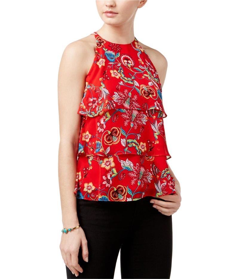 A. Byer Womens Tier Knit Blouse