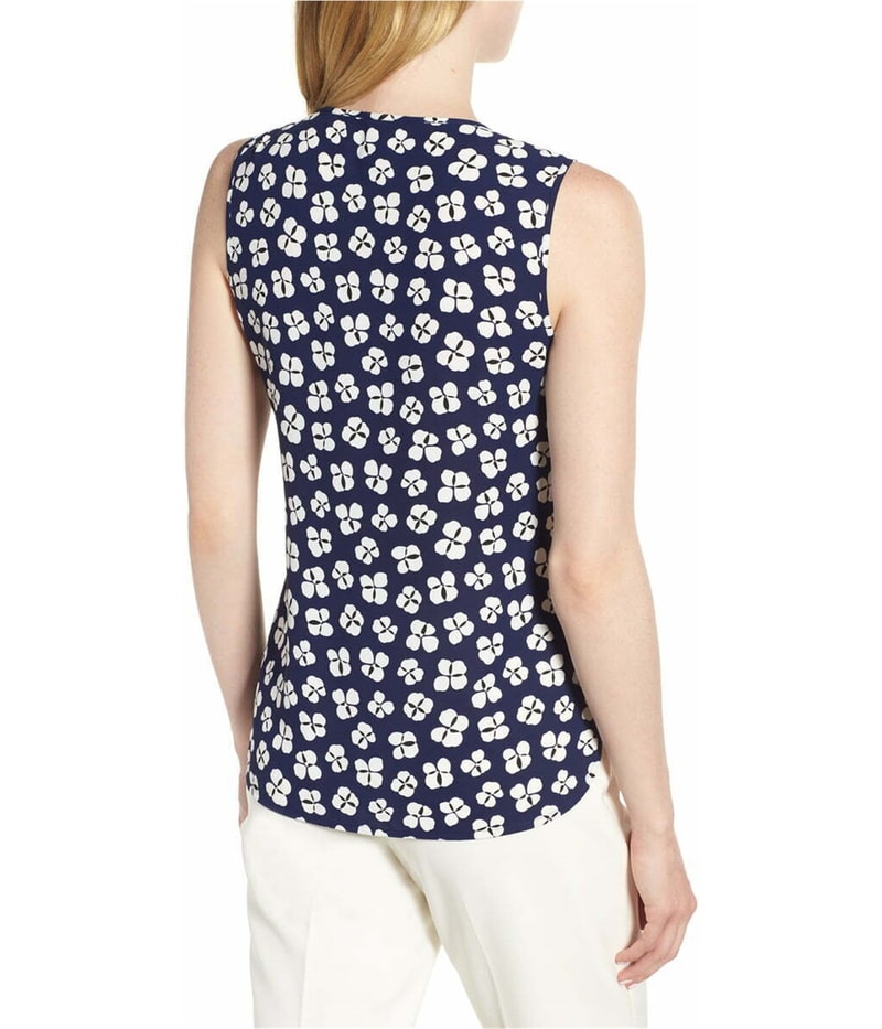 Anne Klein Womens Shirred Neck Tank Top