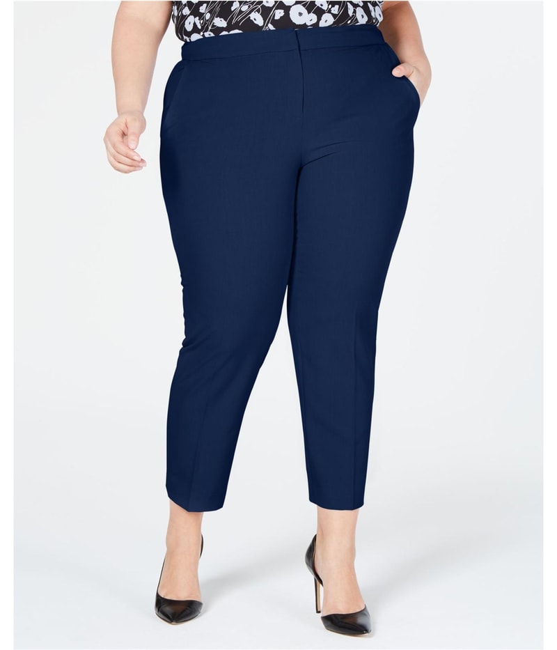 bar III Womens Solid Straight Leg Slim Dress Pants