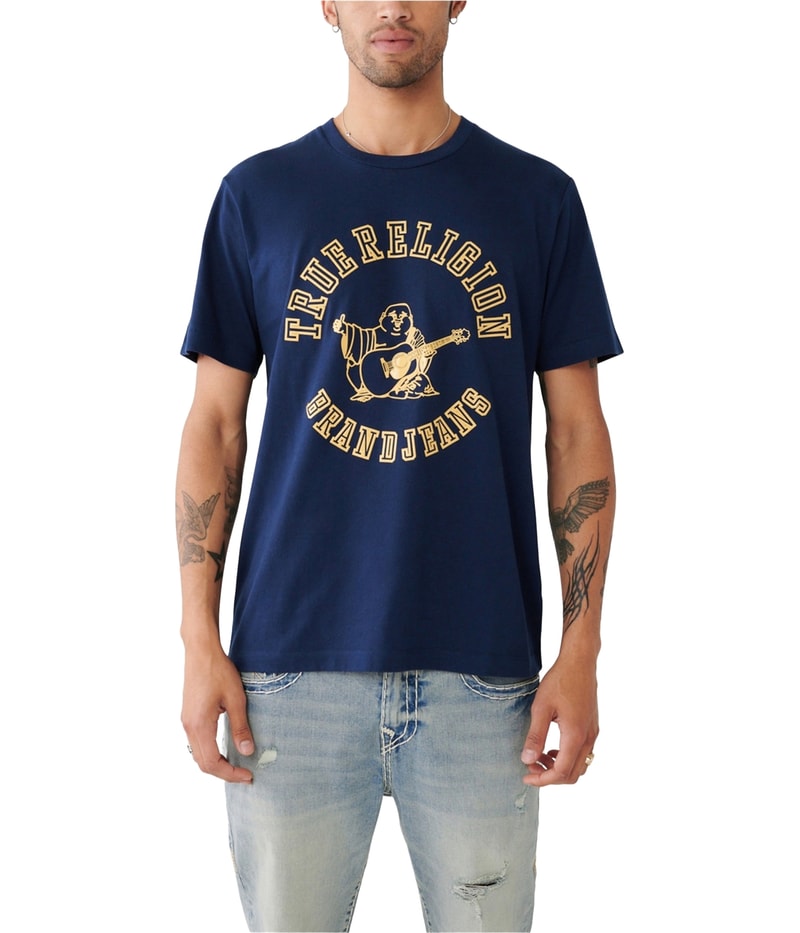 True Religion Mens Buddha Logo Graphic T-Shirt