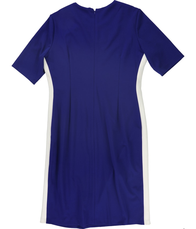 Kasper Womens Crepe Colorblock Sheath Dress