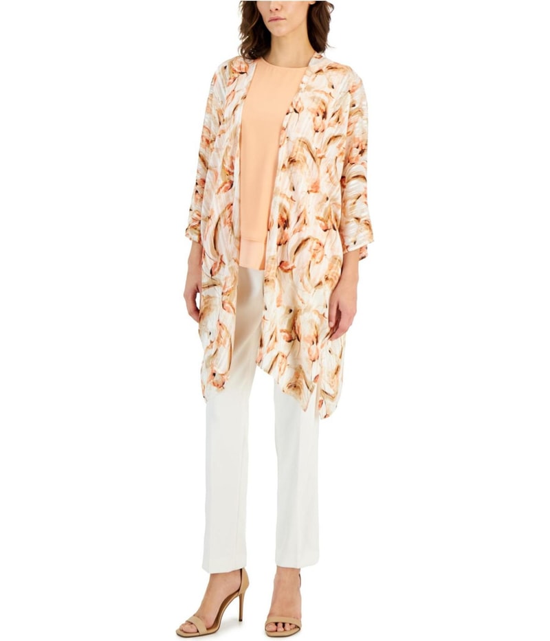 Anne Klein Womens Chiffon Kimono Sweater