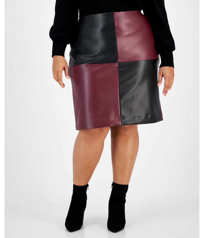 bar III Womens Colorblocked Midi Skirt