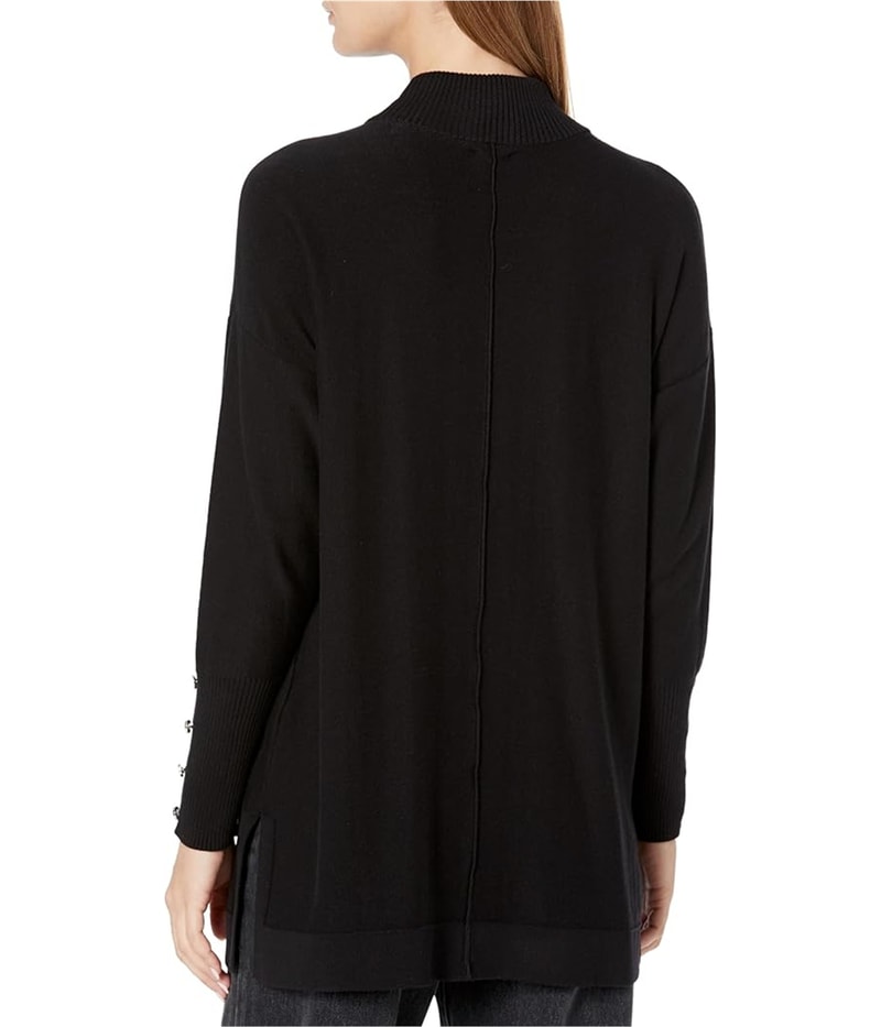 Anne Klein Womens Button Trim Cuffs Pullover Sweater