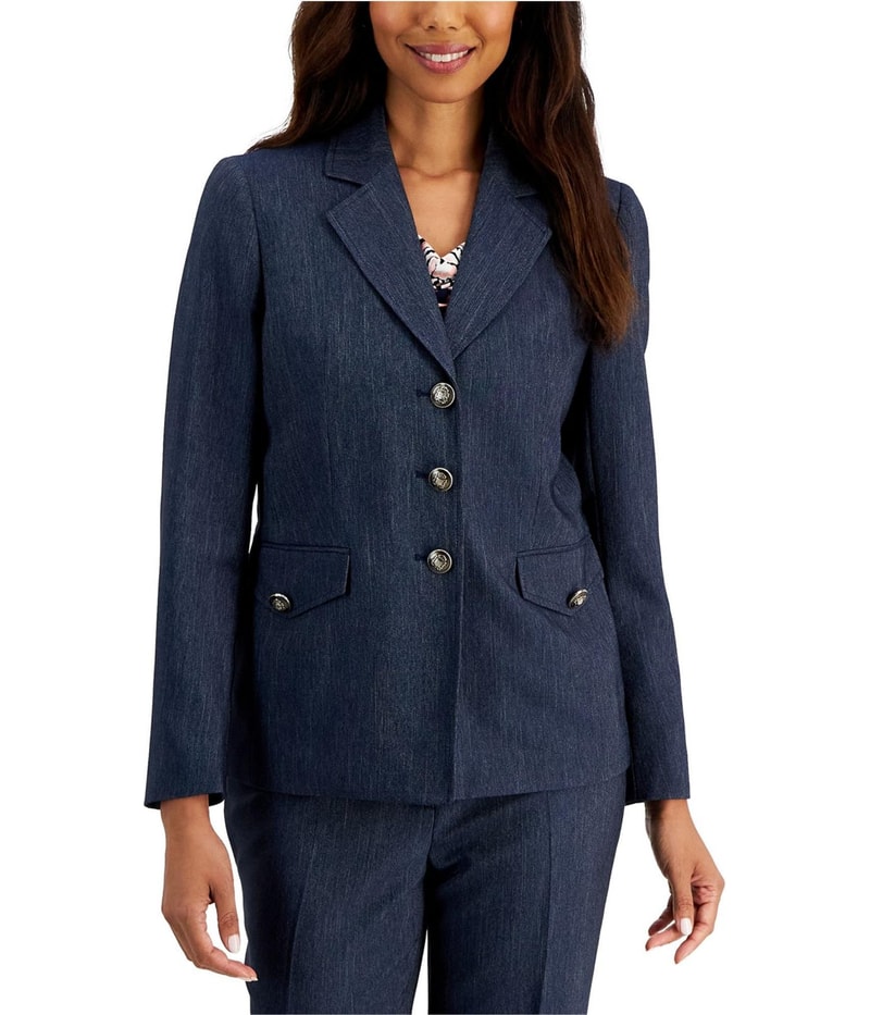 Kasper Womens Denim Blazer Jacket