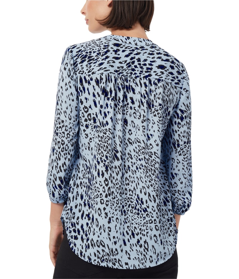 Jones New York Womens Kelly Leopard Print Knit Blouse