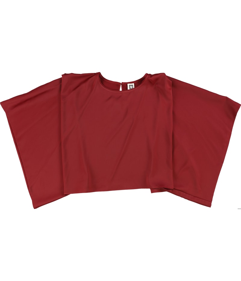 Anne Klein Womens Chic Cape Peasant Blouse