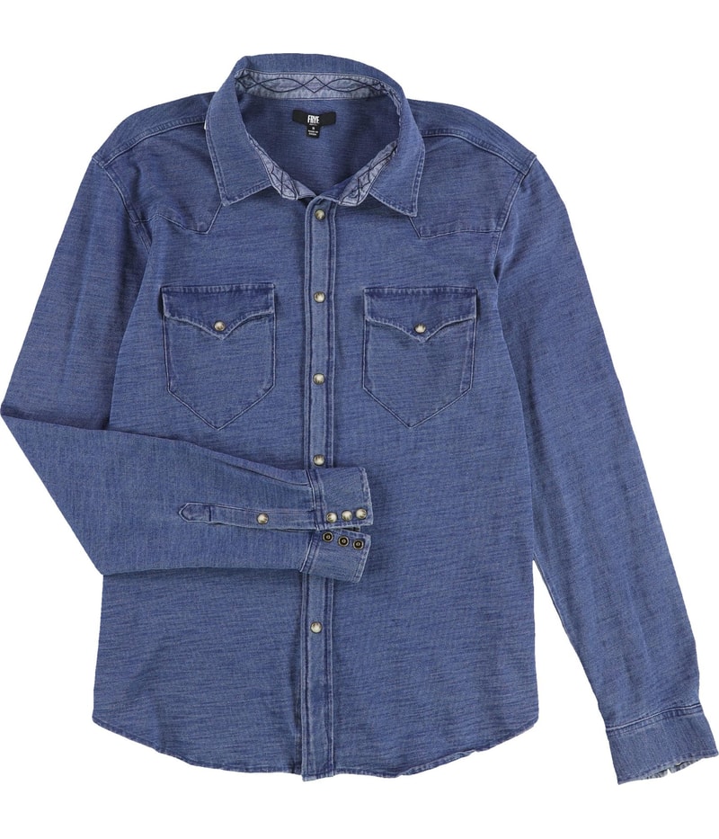Frye Mens Western Knit Button Up Shirt