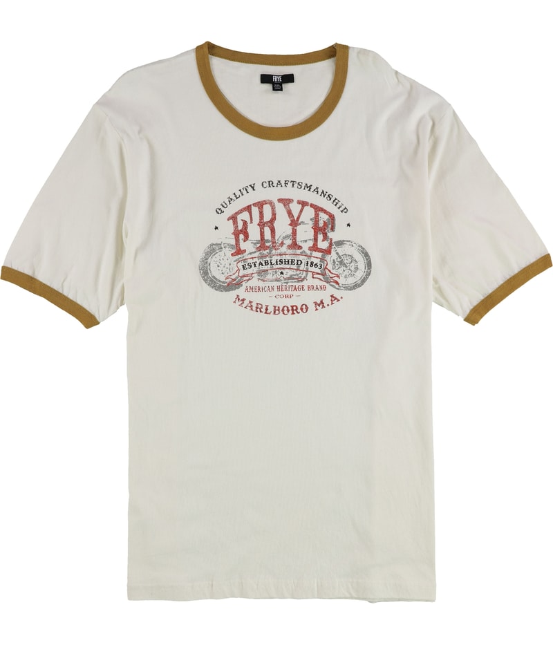 Frye Mens Quality Craftsmanship Ringer Graphic T-Shirt