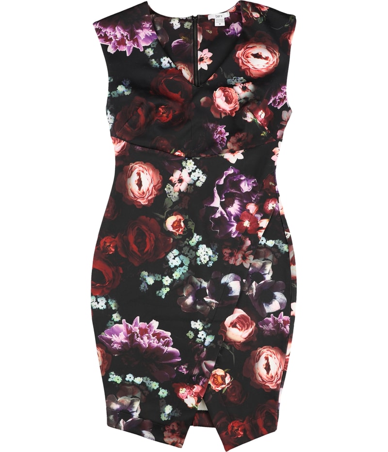 bar III Womens Floral Print Envelope Sheath Dress
