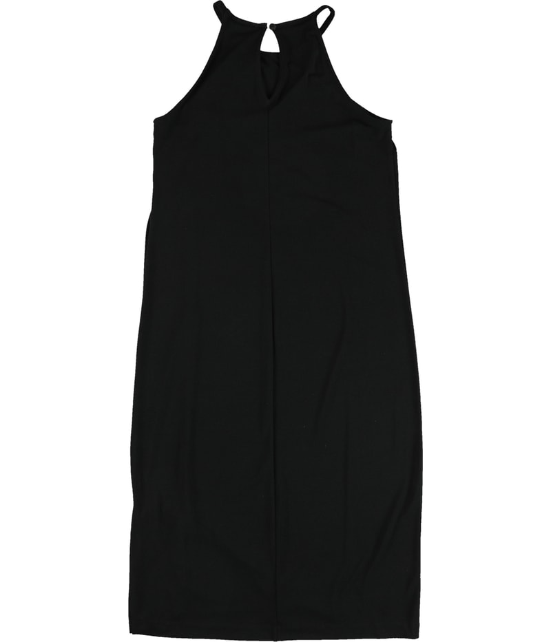 bar III Womens Faux-Wrap Shift Dress in Black, image 2 of 2