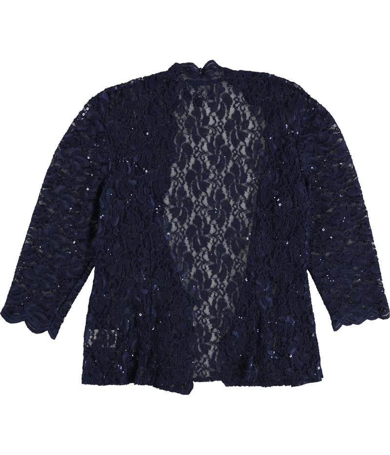 Alex Evenings Womens 2-Pc Sequined Lace Sheath Dress Suit