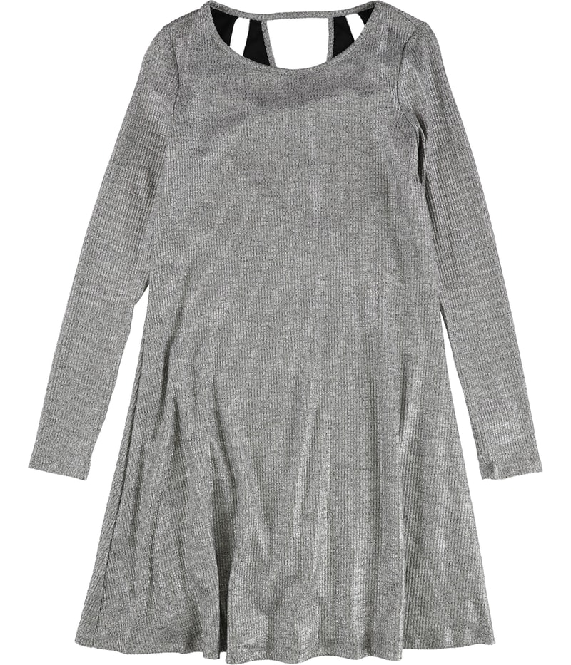 bar III Womens Silver Metallic Shift Dress