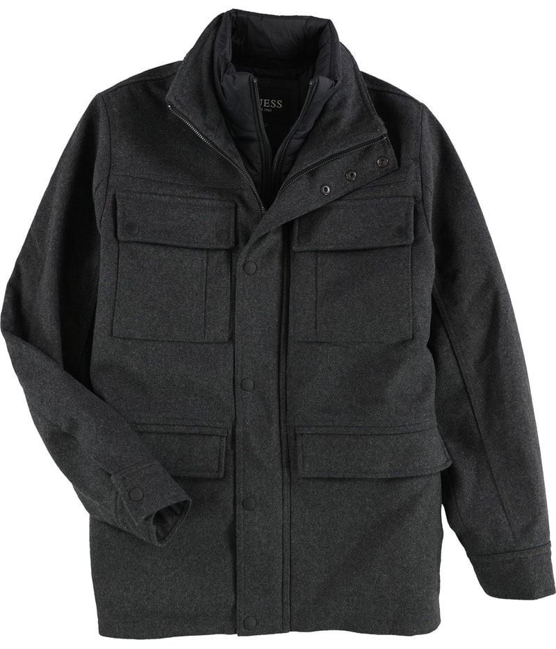 GUESS Mens Quilted Puffer Bib Coat