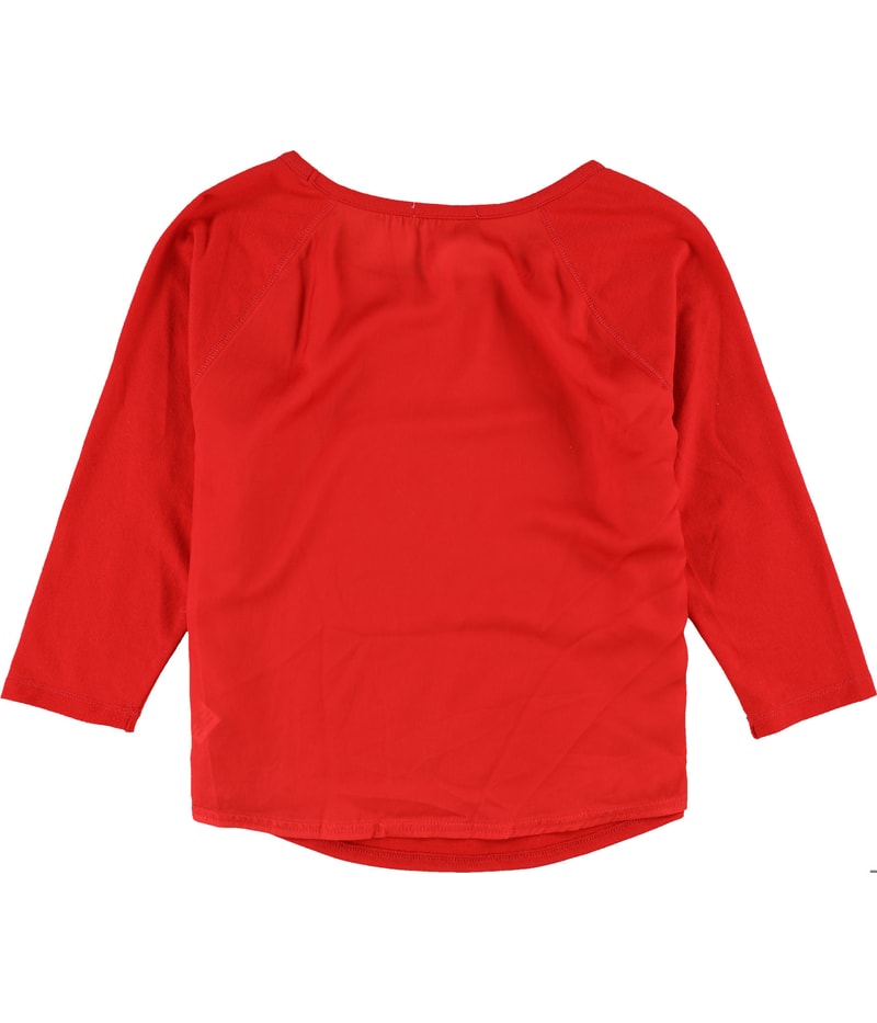 Aeropostale Womens Solid Basic T-Shirt in Red, image 2 of 2