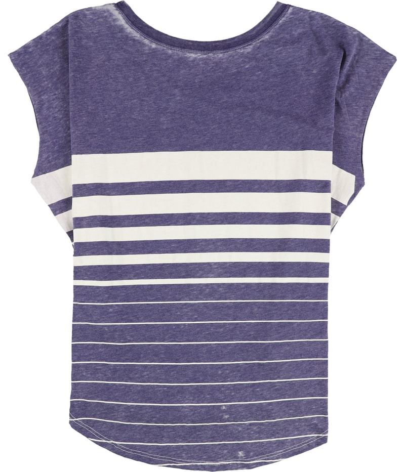 Mouchette Womens Striped Burnout Basic T-Shirt