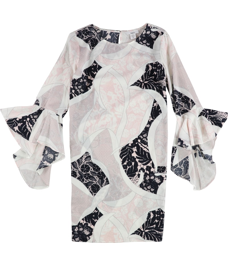 bar III Womens Ruffle-Sleeve Shift Dress