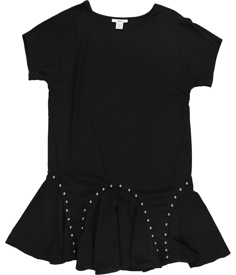 bar III Womens Studded Flounce Hem Fit & Flare Dress