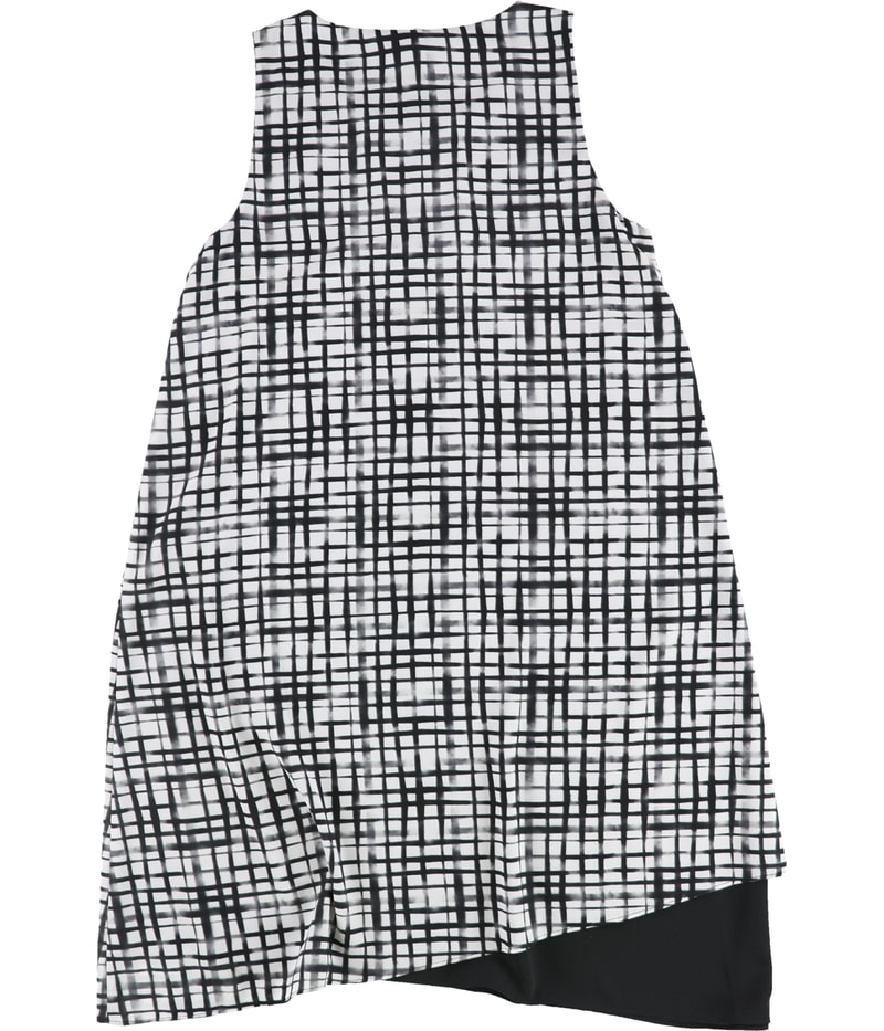 bar III Womens Sleeveless Grid Shift Dress