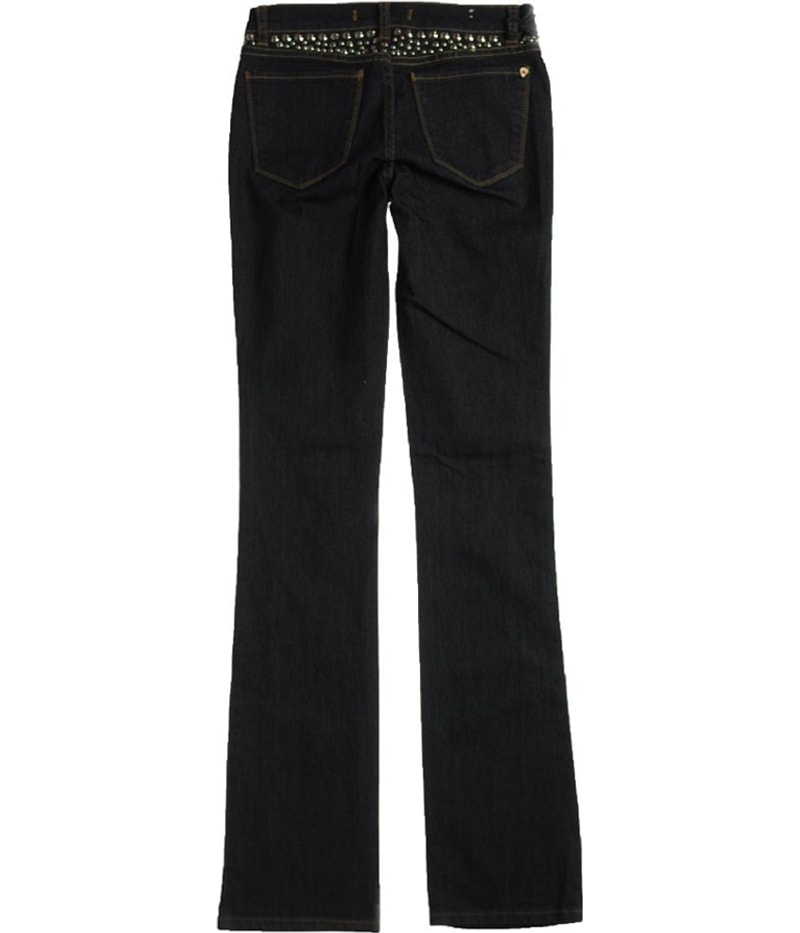 Andrew Charles Womens Backstage Rhinestoned Bootcut Regular Jeans