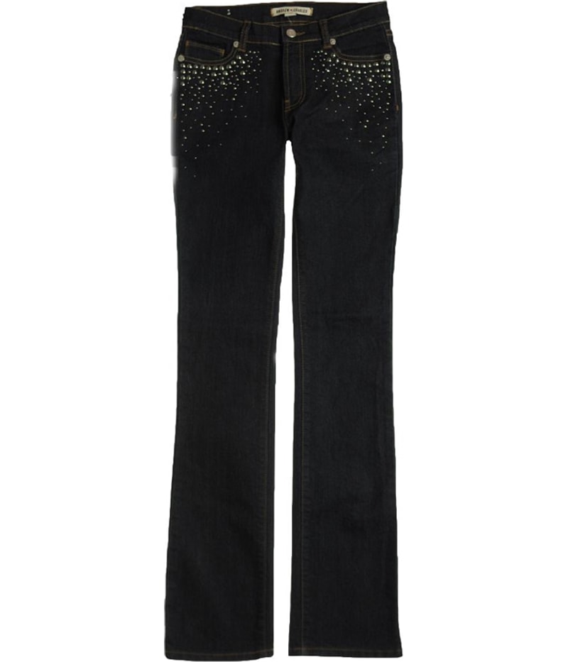 Andrew Charles Womens Backstage Rhinestoned Bootcut Regular Jeans