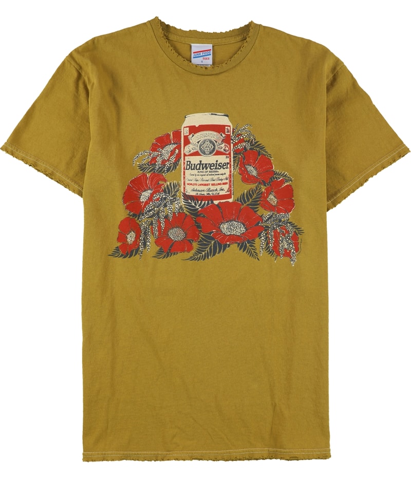 Junk Food Mens Budwiser Flowers Graphic T-Shirt