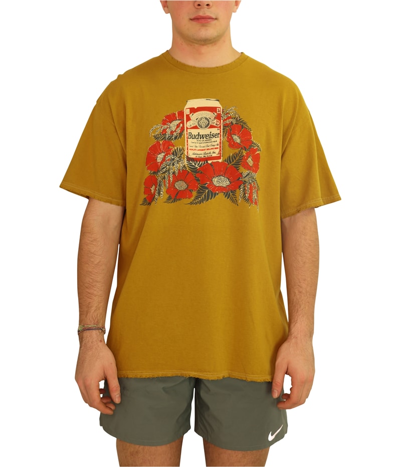 Junk Food Mens Budwiser Flowers Graphic T-Shirt