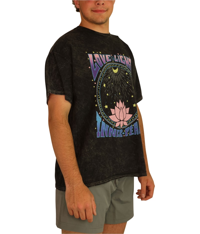 Junk Food Mens Love Light Inner Peace Graphic T-Shirt
