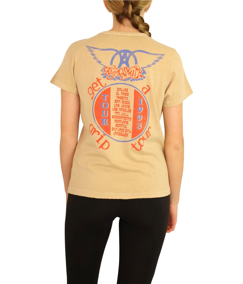 Junk Food Womens Aerosmith Get A Grip Tour ’93 Graphic T-Shirt