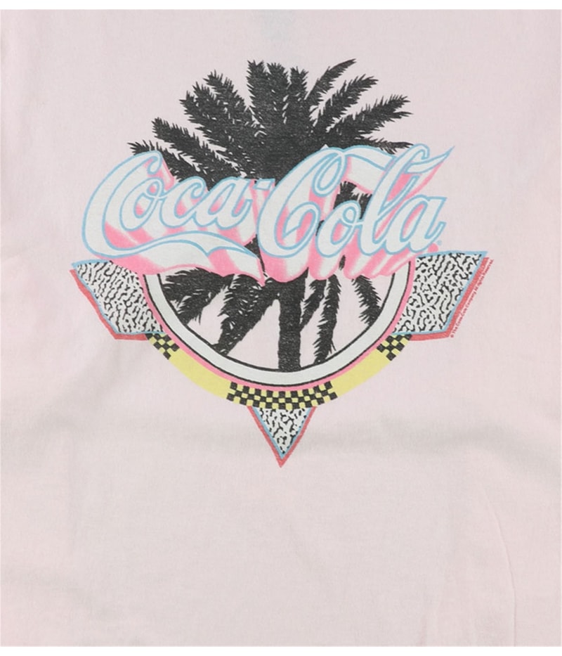 Junk Food Womens Coca Cola Cropped Graphic T-Shirt in Pink, image 3 of 3