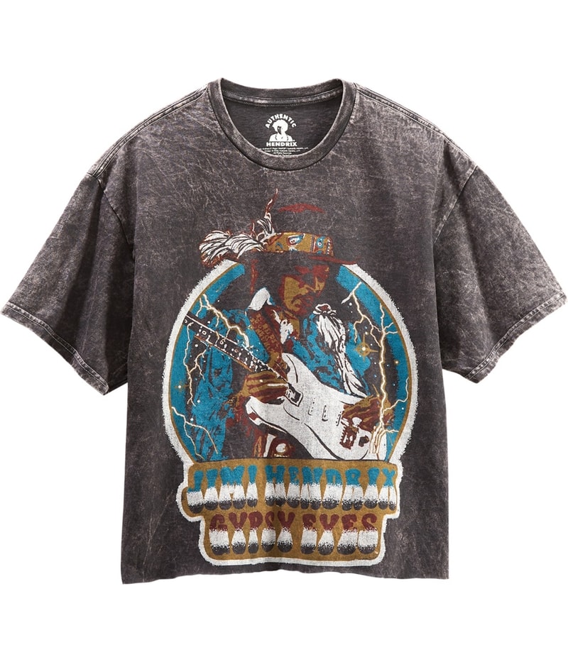 Junk Food Womens Jimi Hendrix Cropped Graphic T-Shirt