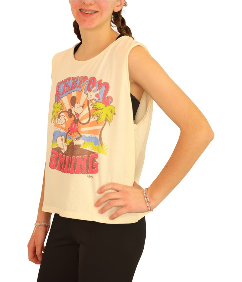 Junk Food Womens Keep On Smiling Tank Top in Ivory, image 2 of 5