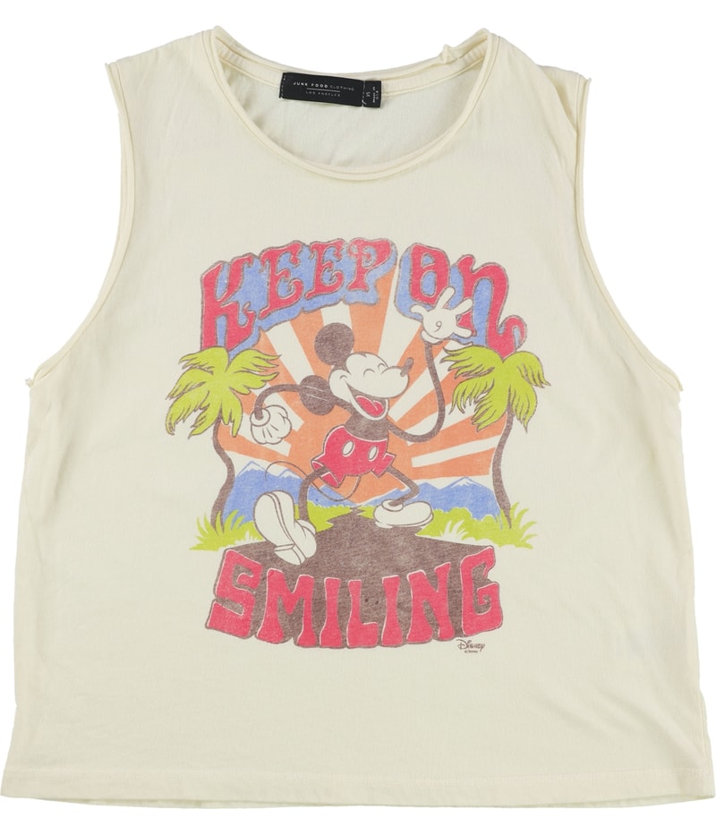 Junk Food Womens Keep On Smiling Tank Top in Ivory, image 5 of 5