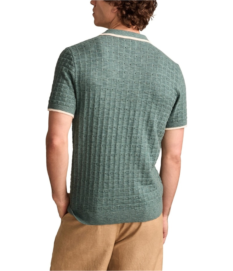 Lucky Brand Mens Ribbed Polo Shirt