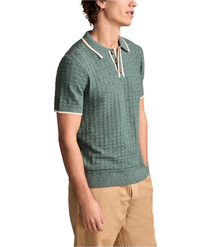 Lucky Brand Mens Ribbed Polo Shirt