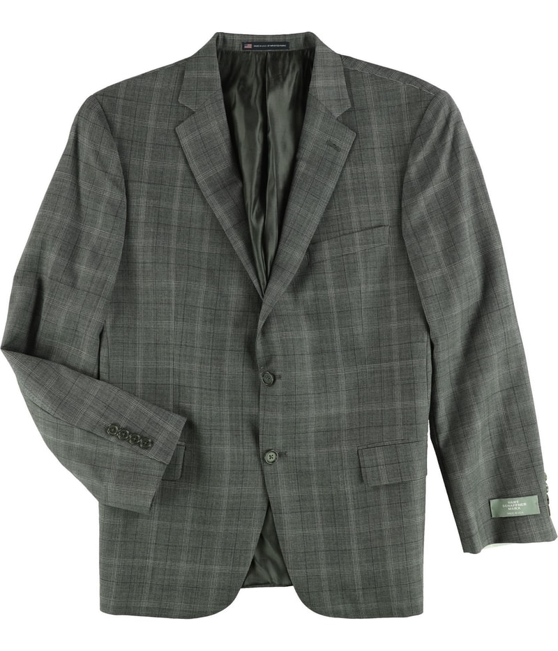 Hart Schaffner Marx Mens Window Two Button Formal Suit