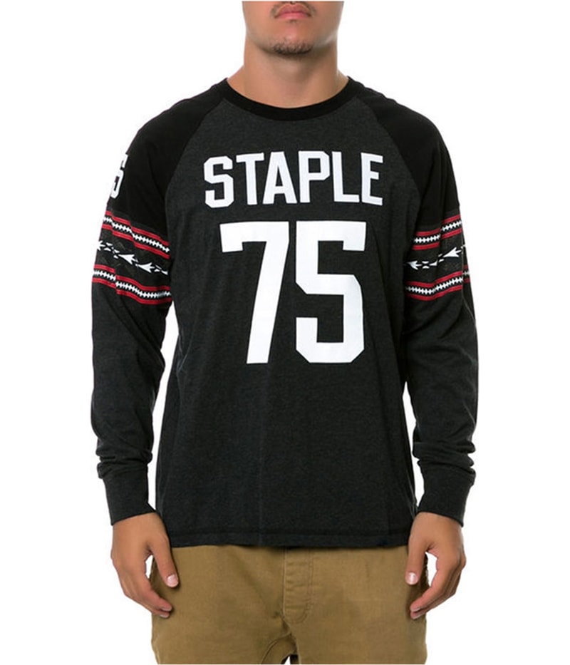 Staple Mens The Offense LS Embellished T-Shirt