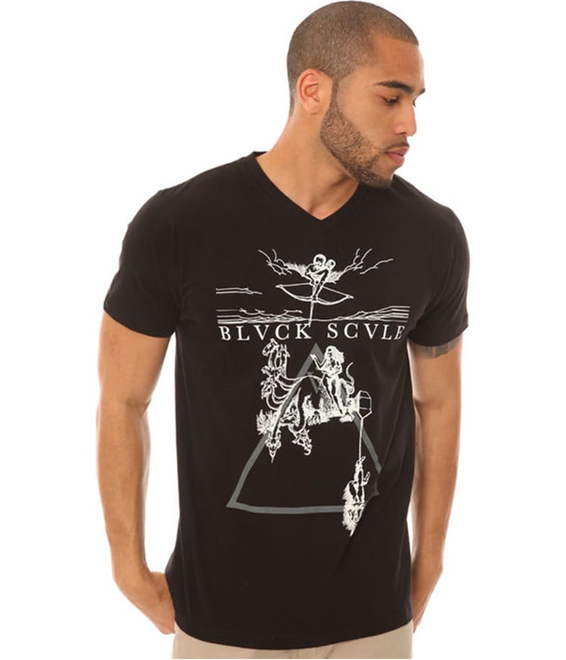Black Scale Mens The Ninth Gate V Neck Graphic T-Shirt