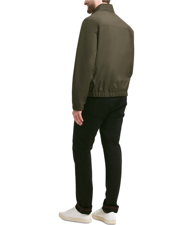 Tommy Hilfiger Mens Stand Collar Bomber Jacket in Green, view 3