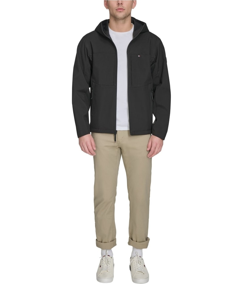 Tommy Hilfiger Mens Soft Shell Hooded Raincoat