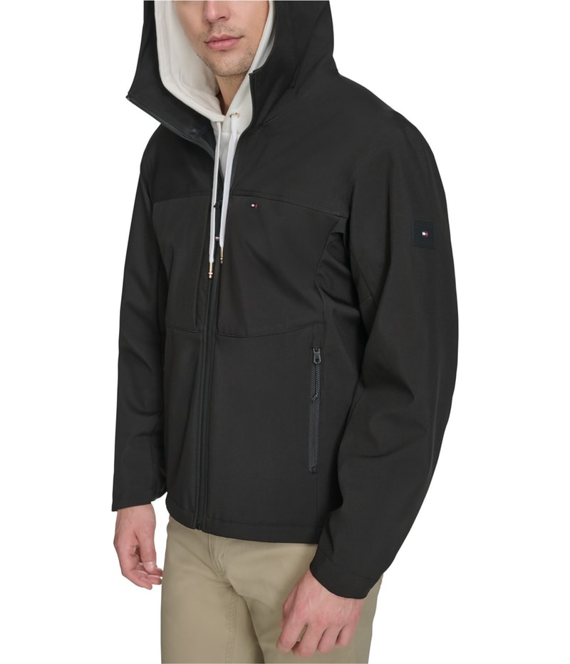 Tommy Hilfiger Mens Soft Shell Hooded Raincoat