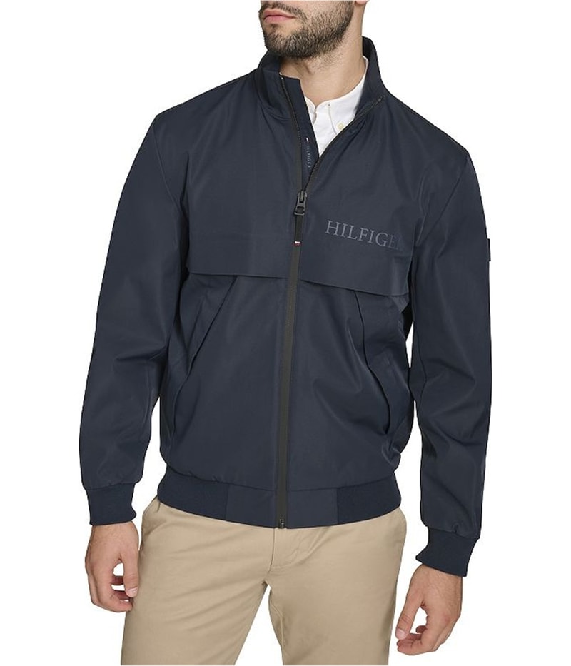Tommy Hilfiger Mens Tech Logo Bomber Jacket