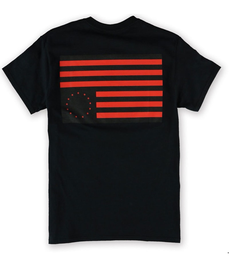 Black Scale Mens The Script Logo X Rebel Flag Graphic T-Shirt